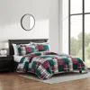 NAUTICA EMMET PATCHWORK RED FULL/QUEEN REVERSIBLE QUILT & SHAM SET