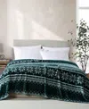 Nautica Fairisle Texture Ultra Soft Plush Fleece Blanket, King In Green,ivory,grey