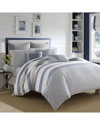 Nautica Fairwater 100% Cotton Duvet Cover Set In Gray