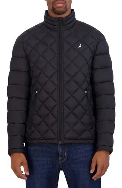Nautica Featherweight Quilted Puffer Jacket In Black