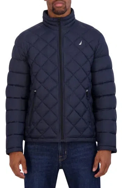 Nautica Featherweight Quilted Puffer Jacket In Navy