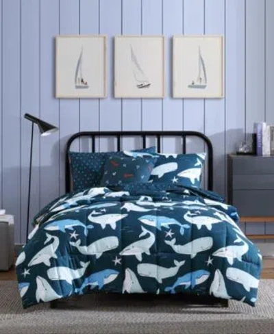 Nautica Finnian Whales Microfiber Comforter Sets In Blue