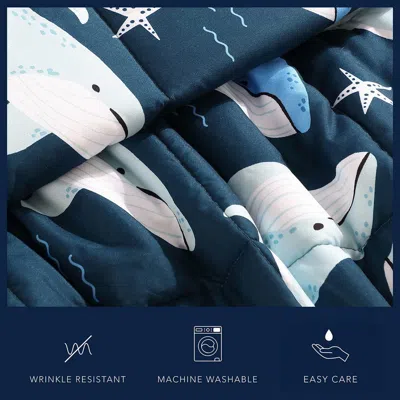 Nautica Finnigan Whales Microfiber Comforter Set In Blue