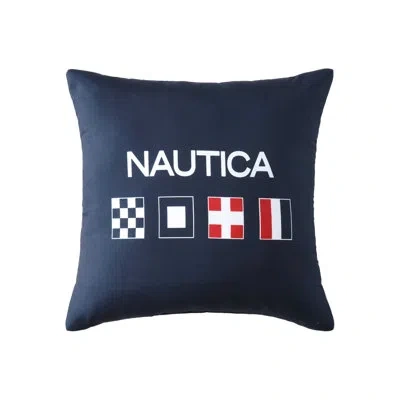 Nautica Flag Printed Decorative Pillow In Blue