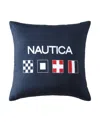 Nautica Flag Printed Decorative Pillow In Blue