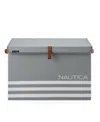 Nautica Folded Large Storage Trunk With Lid In Gray Stripe
