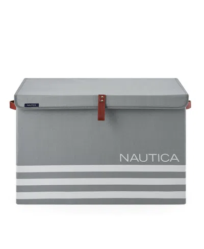 NAUTICA FOLDED LARGE STORAGE TRUNK WITH LID STRIPE
