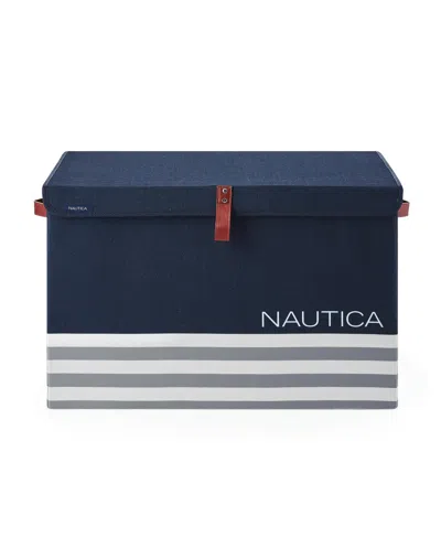 NAUTICA FOLDED LARGE STORAGE TRUNK WITH LID STRIPE