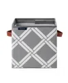 Nautica Folded Hamper With Lid Stripe In Gray Box Weave