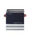 Nautica Folded Hamper With Lid Block In Navy Stripe