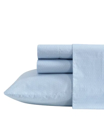 Nautica Geo Floral 200-thread Count Cotton Percale 4-pc. Sheet Set, King In Blue