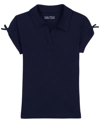 Nautica Kids' Girls' 4-6x Short-sleeve Polo Shirt In Blue