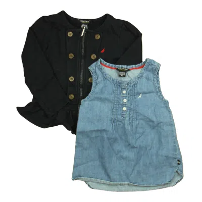 Pre-owned Nautica Kids' Girls Navy Blue Apparel Sets
