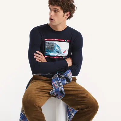Nautica Graphic Long-sleeve T-shirt In Blue