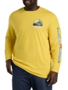 Nautica Mens Big & Tall Long-sleeve Graphic T-shirt In Lightning Gold