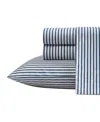 Nautica Harmead Cotton Percale 3-piece Sheet Set, Twin In Open Navy