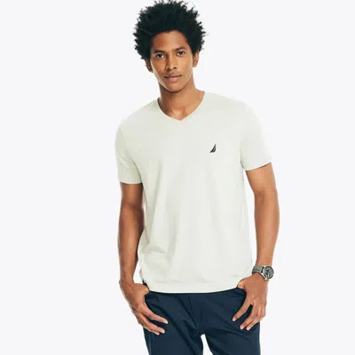 Nautica Heather V-neck T-shirt In Grey