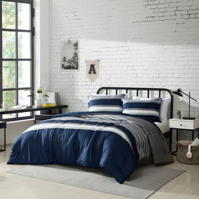 Nautica Heathered Block Grey Twin/twin Xl Comforter-sham Set In Blue