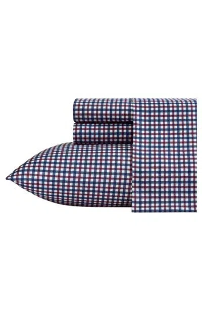 Nautica Heritage Plaid Microfiber Sheet Set In Blue