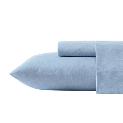 Nautica Herringbone Coastal Blue Microfiber Queen Sheet Set