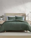 Nautica Herringbone Jacquard Chenille Solid 3-pc. Comforter Set, Full/queen In Green