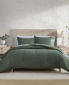 Nautica Herringbone Jacquard Chenille Solid Comforter Set In Green
