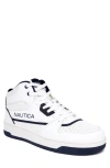 Nautica High Top Sneaker In White/ Navy 1