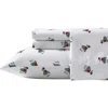 Nautica Penguin Toss Print Twin Flannel Sheet Set In Green