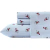 Nautica Penguin Toss Flannel Sheet Set In Pastel Blue