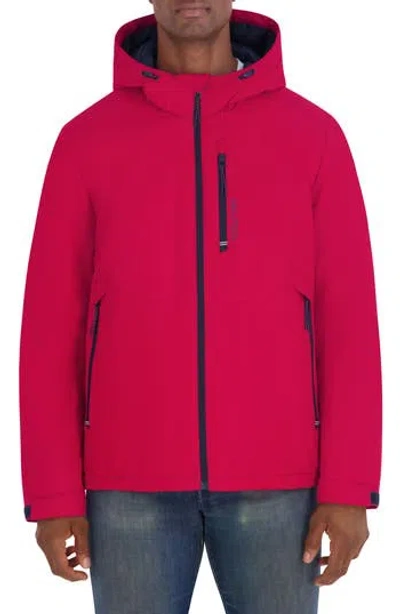 Nautica Hooded Rain Jacket In Red