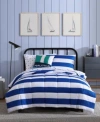 Nautica Huck Stripe Microfiber Comforter Sets In Blue Wonder