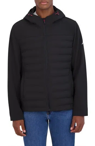 Nautica Hybrid Tech Shell Jacket In Black