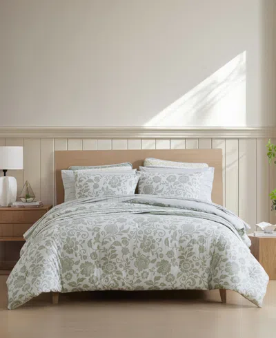 Nautica Jacob Bay Floral Cotton Reversible 2-pc. Comforter Set, Twin In Gray