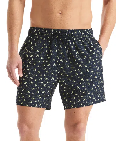 Nautica Jaws X  Men's Classic-fit Active Stretch Quick-dry Printed 6" Swim Trunks
