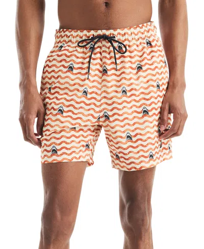 Nautica Jaws X  Men's Classic-fit Active Stretch Quick-dry Printed 6" Swim Trunks