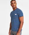 Nautica Jeans Co. Striped Crewneck T-shirt In Estate Blue