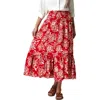 Nautica Jeans Co. Siesta Key Beach Womens Printed Cotton Maxi Skirt