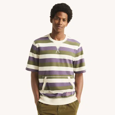 Nautica Jeans Co. Striped Crewneck T-shirt In Grape
