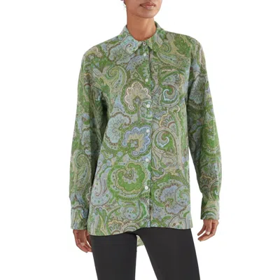 Nautica Jeans Co. Womens Collar Paisley Button-down Top In Multi