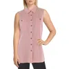 Nautica Jeans Co. Womens Collar Sleeveless Button-down Top In Pink