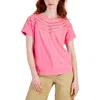 NAUTICA JEANS CO. WOMENS LACE LOGO PULLOVER TOP