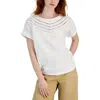 Shop Nautica Jeans Co. Womens Lace Logo Pullover Top In White