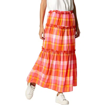 Nautica Jeans Co. Womens Plaid Cotton Maxi Skirt