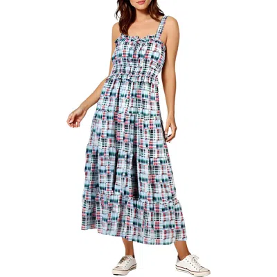 Nautica Jeans Co. Womens Plaid Cotton Midi Dress