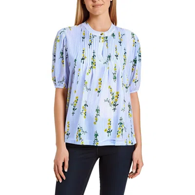 Nautica Jeans Co. Womens Printed Chiffon Blouse In Yellow