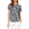 Nautica Jeans Co. Womens Printed Cotton Button-down Top