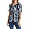 Nautica Jeans Co. Womens Printed Recycled Polyester Blouse
