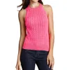 Nautica Jeans Co. Womens Ribbed Trim Cable Knit Halter Top