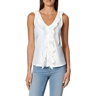 Nautica Jeans Co. Womens Ruffled Cotton Tank Top