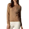 Nautica Jeans Co. Womens Solid Cable Knit Crewneck Sweater